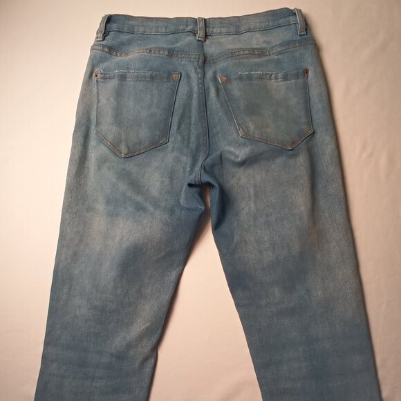 Kensie Jeans Size 6/28 The Ultimate High Rise Skinny Light Wash Distressed Ankle - Picture 3 of 10